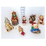 (7) Vintage Glass Blown Bear Ornaments