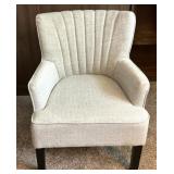 Gray Upholstered Arm Chair