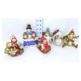 (6) Glass Blown Santa Christmas Ornaments - (1)
