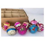 Box (8) Fantasia Mercury Glass Christmas Bulbs -