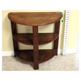 22' Half Round Side Table w/ Shelves