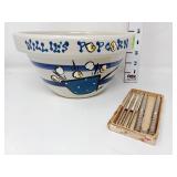 Willie's Ransbottom Stoneware Popcorn Bowl &