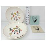 (4) Rhythm by Homer Laughlin Bowls & (2) 'Pot