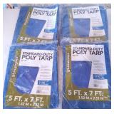 (4) 5' x 7' Blue Tarps - NIP