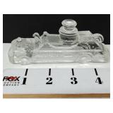Clear Glass Pumper Fire Truck Candy Container -