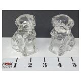 (2) Clear Glass Mopey Dogs Candy Containers