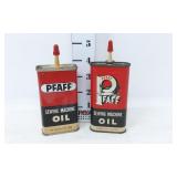 Vtg. Pfaff Sewing Machine Oil Tin Cans