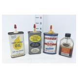 (4) Vtg Sewing Machine Oil Tin Cans