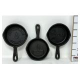 (3) Cast Iron Advertising Ashtrays