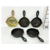 5 Cast Iron Ashtrays