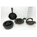 (4) Novelty Cast Iron Ashtrays