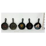 (5) Cast Iron Ashtrays - Nautical and Souvenir