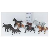 (8) Cast Horses & Donkey