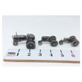 (3) Miniature Pewter Tractor (1) Farmall B