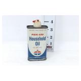 Vtg Pan AM Household Oil Tin Can - Petroliana Adv