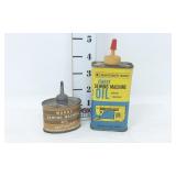 (2) Vtg Montgomery Wards Sewing Machine Oil Cans