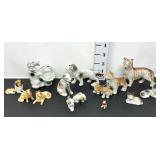 Miniature Bone Dog FigurinesPuppy on a chain