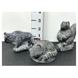 (3) Carved Soapstone Animals