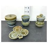 Wade Irish Porcelain Lidded Egg Coddler, Creamer,