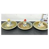 (3) Wade Lucky Leprechauns Trinket Dishes