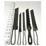 (5) Antique Serrated Bread Knives