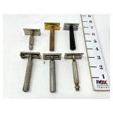 (6) Vintage Gillette Safety Razors