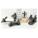 Signed Pewter Figurines