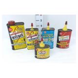 (5) Vtg Liquid Wrench Lubricating Oil Tin Cans