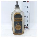 Vtg Snow Bird Machine Oil - Glass Bottle