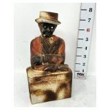 Vintage Cast Iron Black Americana Still Bank