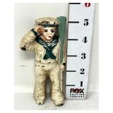 Vintage Cast Iron Saluting Sailor Still Bank