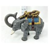 Vintage Elephant Cast Iron Mechanical Coin Bank -
