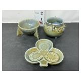 Wade Irish Porcelain Cauldron, Stand / Dish, &
