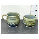Wade Irish Porcelain Open Sugar Bowl & Creamer A