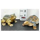 Wade Porcelain Frog Figurine & Turtle Trinket Box