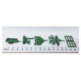 (4) John Deere Miniature Implements  & Drag