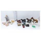 Wooden & Plastic Animals w/Farmer