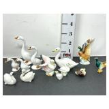 Miniature Bone China Swan, Geese, & Other Birds