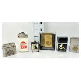 (6) Vintage Advertising Lighters - (1) 14kt Gold