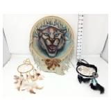 Signed Wolf Song Art Works Dream Catcher & (2)