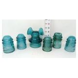 "Mickey Mouse" Hemingray Aqua Insulator & (5)