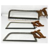 (3) Antique Hand Saws - (1) Marked Disston