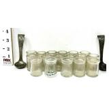Small Glass Dairy Bottles & Cream Top Ladles
