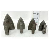 Set of 4 Small Cast Iron Sad Irons