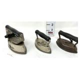 (3) Small Sad Irons