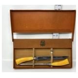 Vintage Bakelite Meat Carving Set - Missing Fork