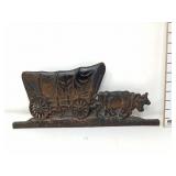 Cast Iron Ox-Drawn Covered Wagon Doorstop