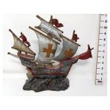 Cast Metal Spanish Galleon Sailing Ship Doorstop