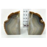 Polished Banded Agate Book Ends