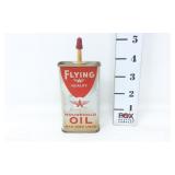 Vtg. Flying A Household Oil Tin Can Petroliana Adv
